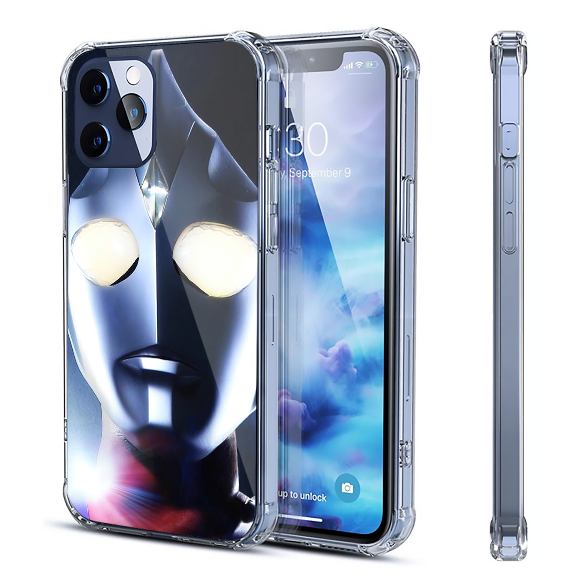 （画像用） ウルトラマン Ultraman 【iPhone 12シリーズ対応】透明スマホケース（クリアソフトケース）